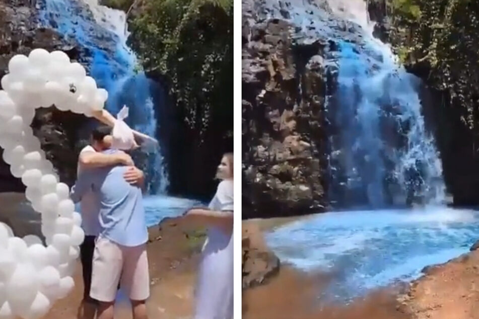 Couple In Brazil Investigated After Turning Waterfall Blue In Gender Reveal Stunt